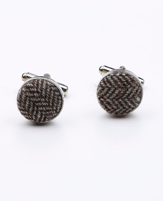 Boutons de Manchette Tartan Gris n°3 en Laine | Norbert - Unipap's