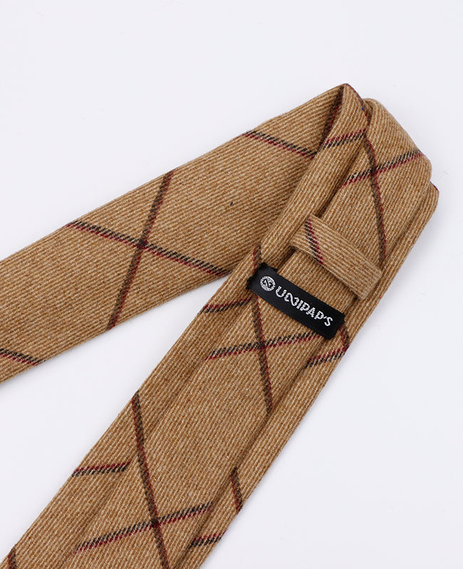 Cravate Tartan Marron n°1 Homme en Laine | Nobert - Unipap's