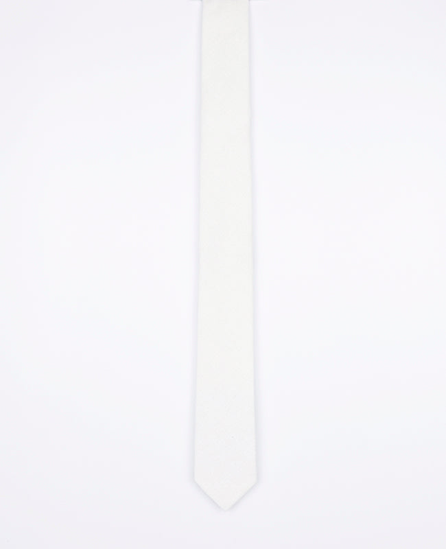 Cravate Blanc n°1 Homme en Lin | Basile - Unipap's