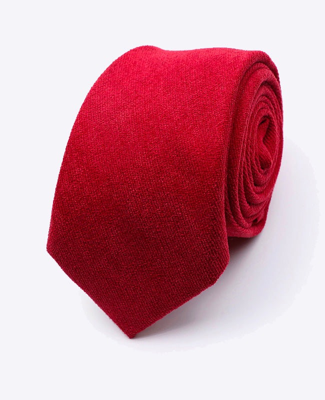 Cravate Rouge n°2 Homme en Effet Velours | Simon - Unipap's