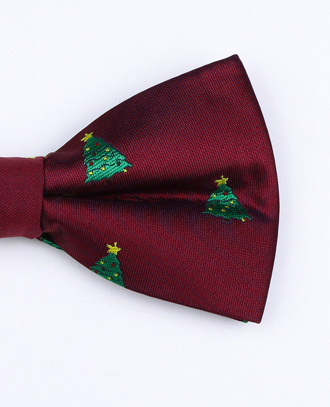 Noeud Papillon de Noël Rouge n°1 Homme en Polyester «Christmas»