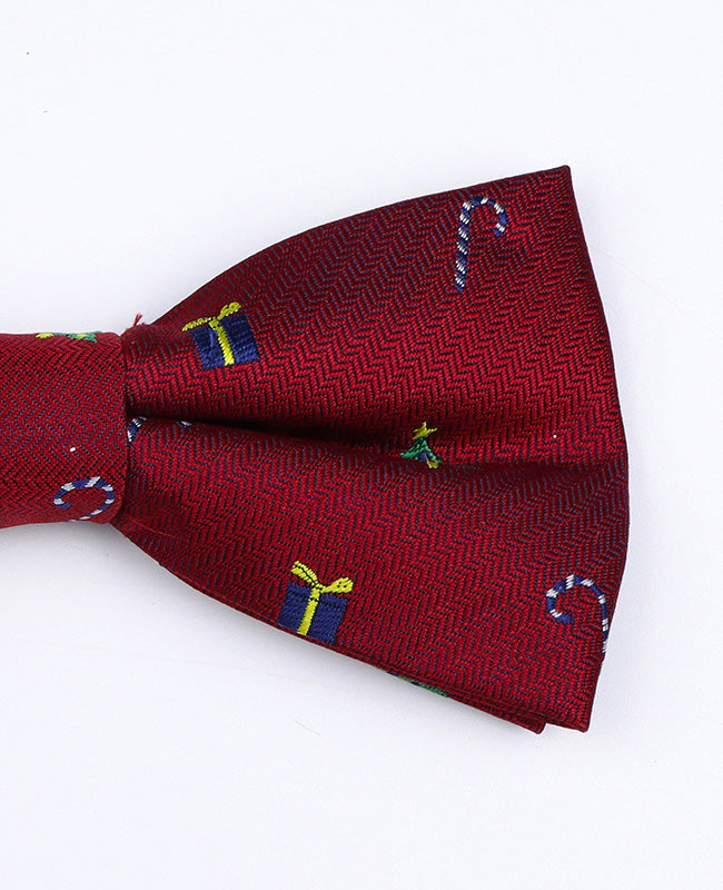Noeud Papillon de Noël Rouge n°2 Homme en Polyester «Christmas»
