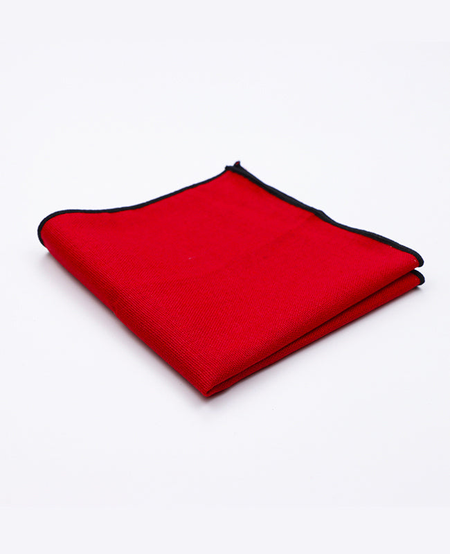 Pochette de Costume Rouge n°3 en Lin | Basile - Unipap's